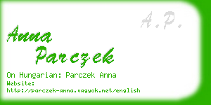 anna parczek business card